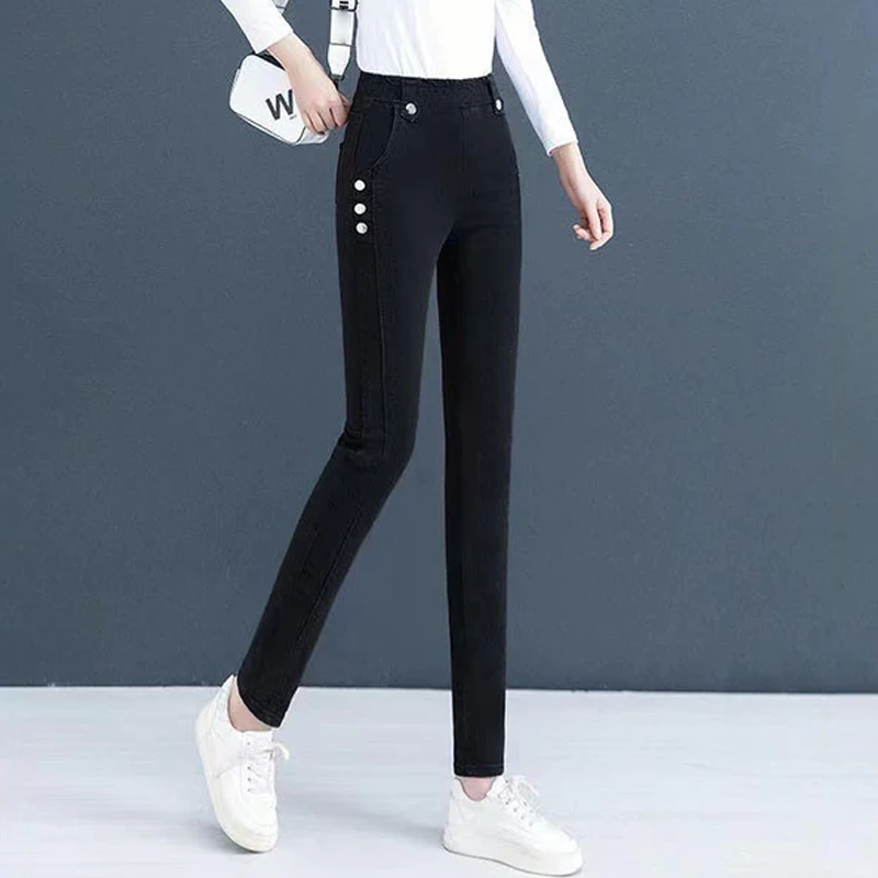 🔥VENTE CHAUDE🔥Jean Skinny Élastique En Peluche Chaude Pour Femme