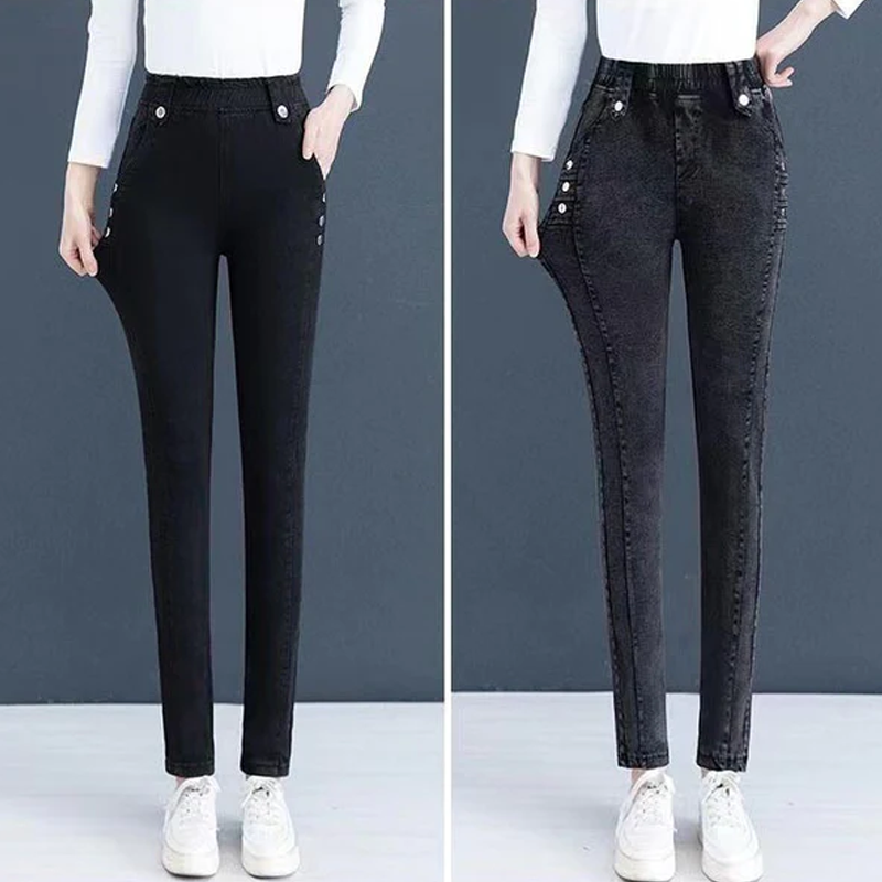 🔥VENTE CHAUDE🔥Jean Skinny Élastique En Peluche Chaude Pour Femme