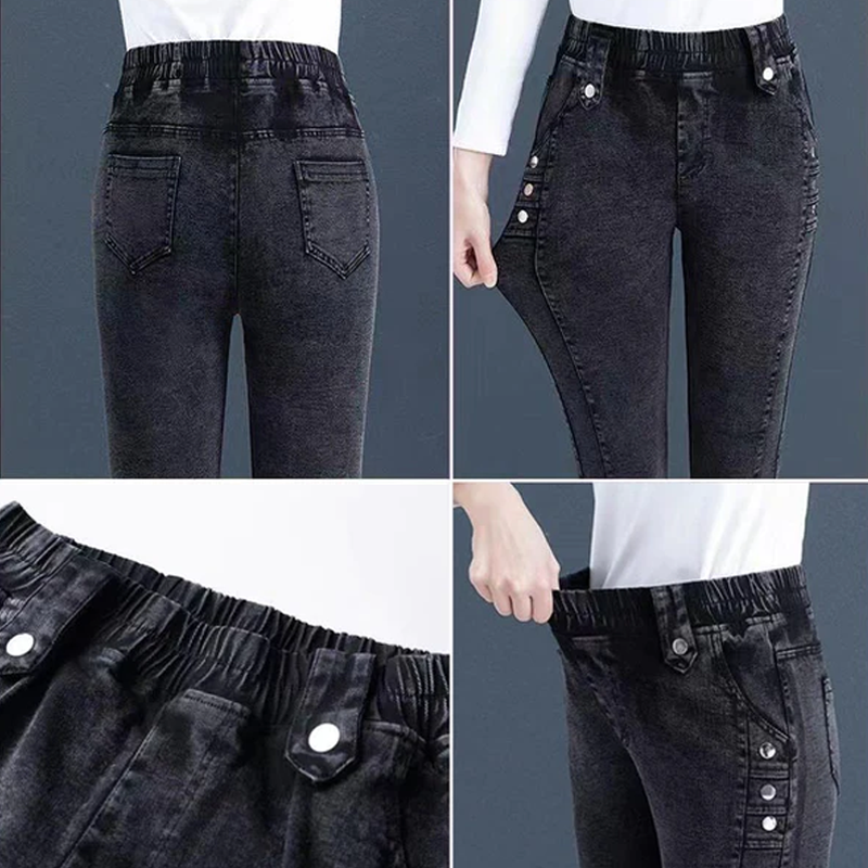 🔥VENTE CHAUDE🔥Jean Skinny Élastique En Peluche Chaude Pour Femme